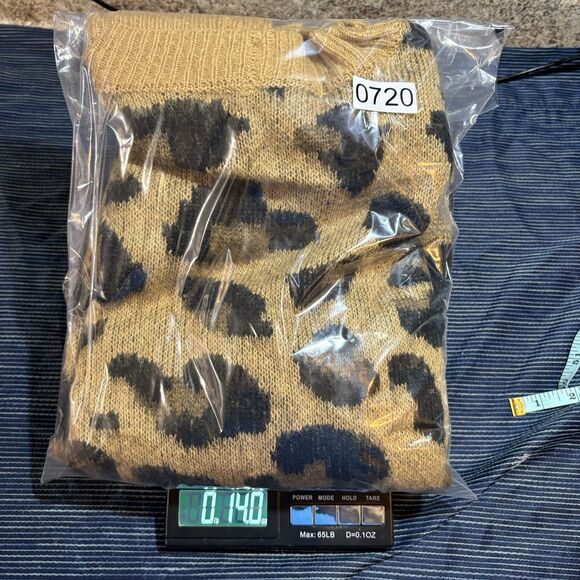 Love by Design M Leopard Print Cardigan Women Tan Open Front Boho Fall Layering - Picture 7 of 7